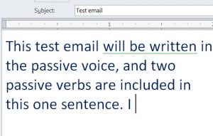 Outlook 2010: test sentence with passive verb underlined